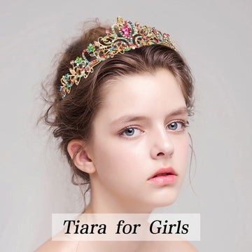 Chanaco Crystal Crown Headband For Girls, Rapunzel Kids Hair Accessories With Princess Tiara And Crowns