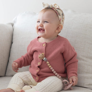 Samigo Pacifier Clips For Baby Girls Pacifier Holders Silicone Paci Binky Clips - 2 Pack