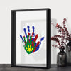Family Handprint Kit, Diy Art Print Wooden Frame For Family Night, Gifts For New Parents, Grandparents Gifts Ideas,5 Non-Toxic P