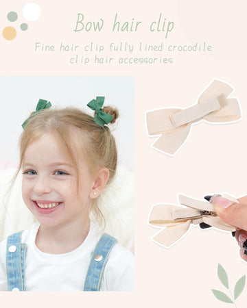 Doboi 24Pcs 2.8 ' ' Baby Hair Bows Clips Fully Lined Solid Ribbon Mini Bows For Girls Teens Infants Kids Toddlers Newborn
