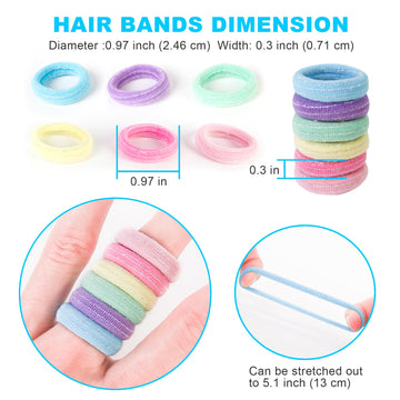 Qarwayoc Mini Hair Ties For Baby Girls, Seamless Kids Girls Hair Ties Bands, Soft Small Baby Ponytail Holders, Toddler Elastic H