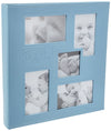 Pioneer Collage Frame Embossed 'Baby' Sewn Leatherette Cover Photo Album, 4'X6', 240 Photos, Baby Blue
