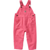 Carhartt Baby Girls Bib (Lined And Unlined) Overalls, Carhartt Pink Lemonade, 24 Months Us