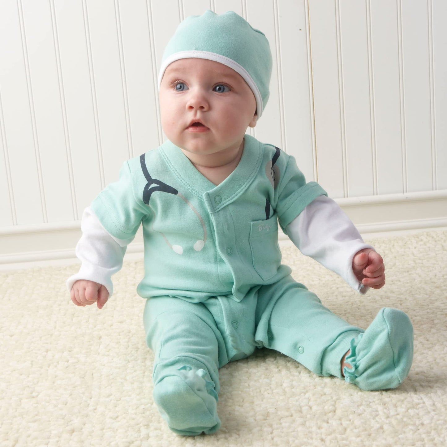 Baby Aspen, Baby M.D. Three-Piece Layette Set In Doctor'S Bag Gift Box, 0-6 Months