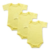 Gleaming Grain Baby Yellow Onsies 100% Cotton Short Sleeve Baby Bodysuits Solid Color Infant Bodysuits For Newborn Baby 3-Pack (