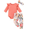 Aalizzwell 0-3 Months Newborn Infant Baby Girls Clothes Floral Long Sleeve Bodysuit Fall Winter Outfit Pink