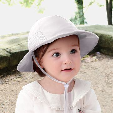 Simplikids White Baby Beach Hat Toddler Beach Hat For Girls Boys Sun Hat Toddler Uv Girls Boys Sun Hat 50+ Upf Sun Protective Wi