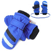 F Flammi Toddler Kids Snow Mittens With String Waterproof Ski Mittens Thinsulate Winter Gloves For Baby Girls Boys(Blue, 0-2)