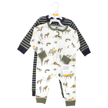 Hudson Baby Unisex Baby Cotton Sleep And Play, Desert Animals, 3-6 Months