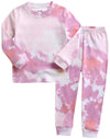 Vaenait Baby Kids Junior 100% Cotton Sleepwear Pajamas 2Pcs Set Tiedye-Milkpurplepink-251 Xl