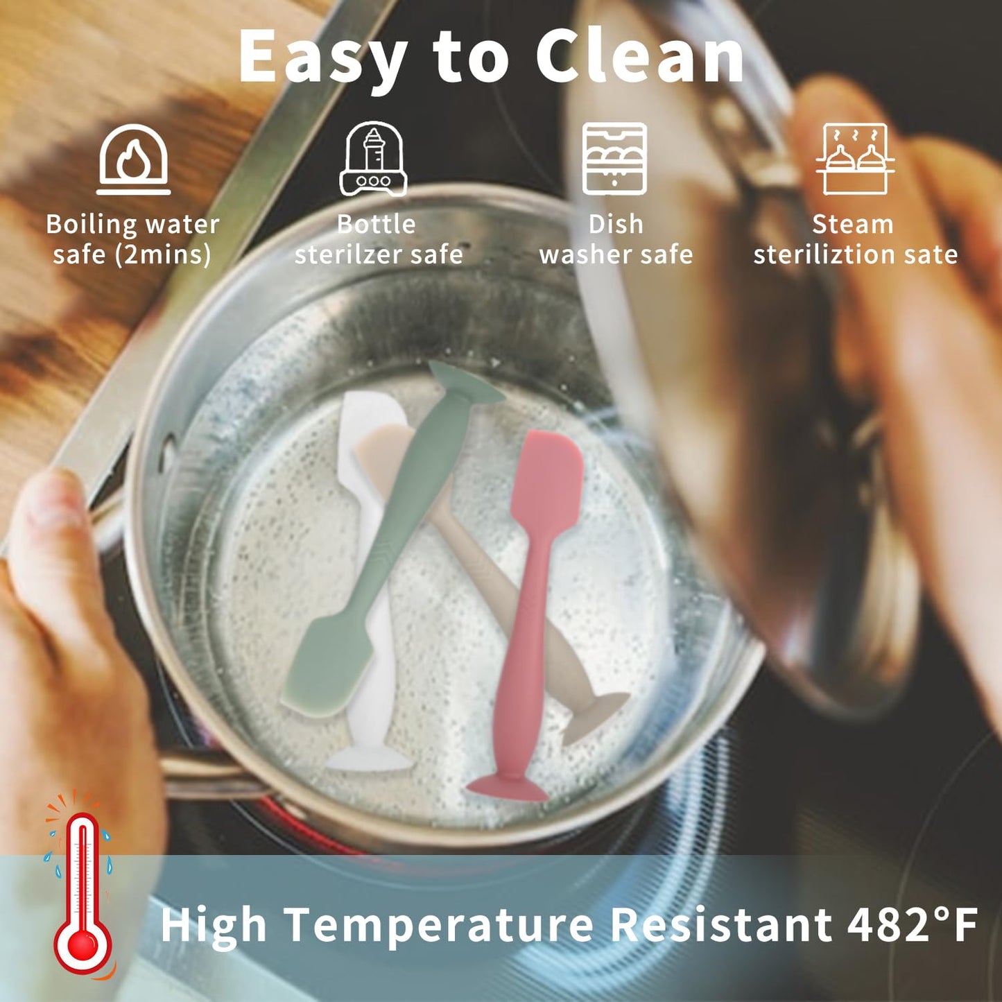 Soskygelo Baby Diaper Cream Spatula, 4Pack Silicone Butt Spatula Baby Paste Diaper Cream Applicator For Newborn Babies