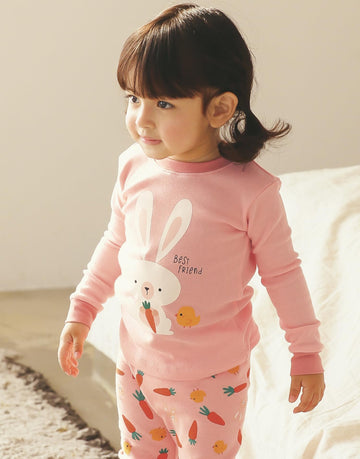 Vaenait Baby Toddler Kids Boys Girls Animal 100% Cotton Sleepwear Pajamas Set Rabbit Crew M