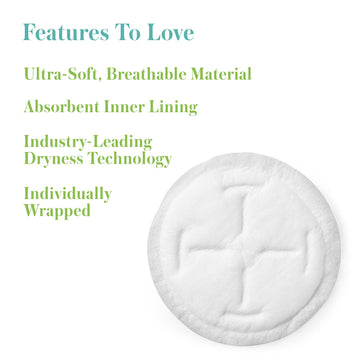 Evenflo Feeding Disposable Breast Pads For Nursing Women, Breathable And High Absorbency, White, 60 Count