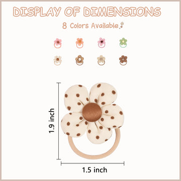 Bbgifts Boutique Baby Girl Hair Ties With Flowers, 16 Pcs Hair Bow Ties For Toddler Girls, Elastics Ponytail Holders Pigtails Ru