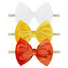 Yanjie Halloween Bows Baby Girls Headbands, Velvet Elastic Hair Bow Halloween Orange Yellow Hair Bands Bows Baby Festival Dress