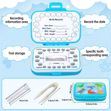 Caffox Tooth Keepsake Box, Tooth Fairy Box Lost Teeth Holders For Kids, Tooth Saver, First Tooth Container, Baby Teeth Storage F