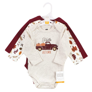 Hudson Baby Girls Bodysuits Unisex Cotton Long-Sleeve Hello Autumn, 6-9 Months, Hello Autumn, 6-9 Months Us