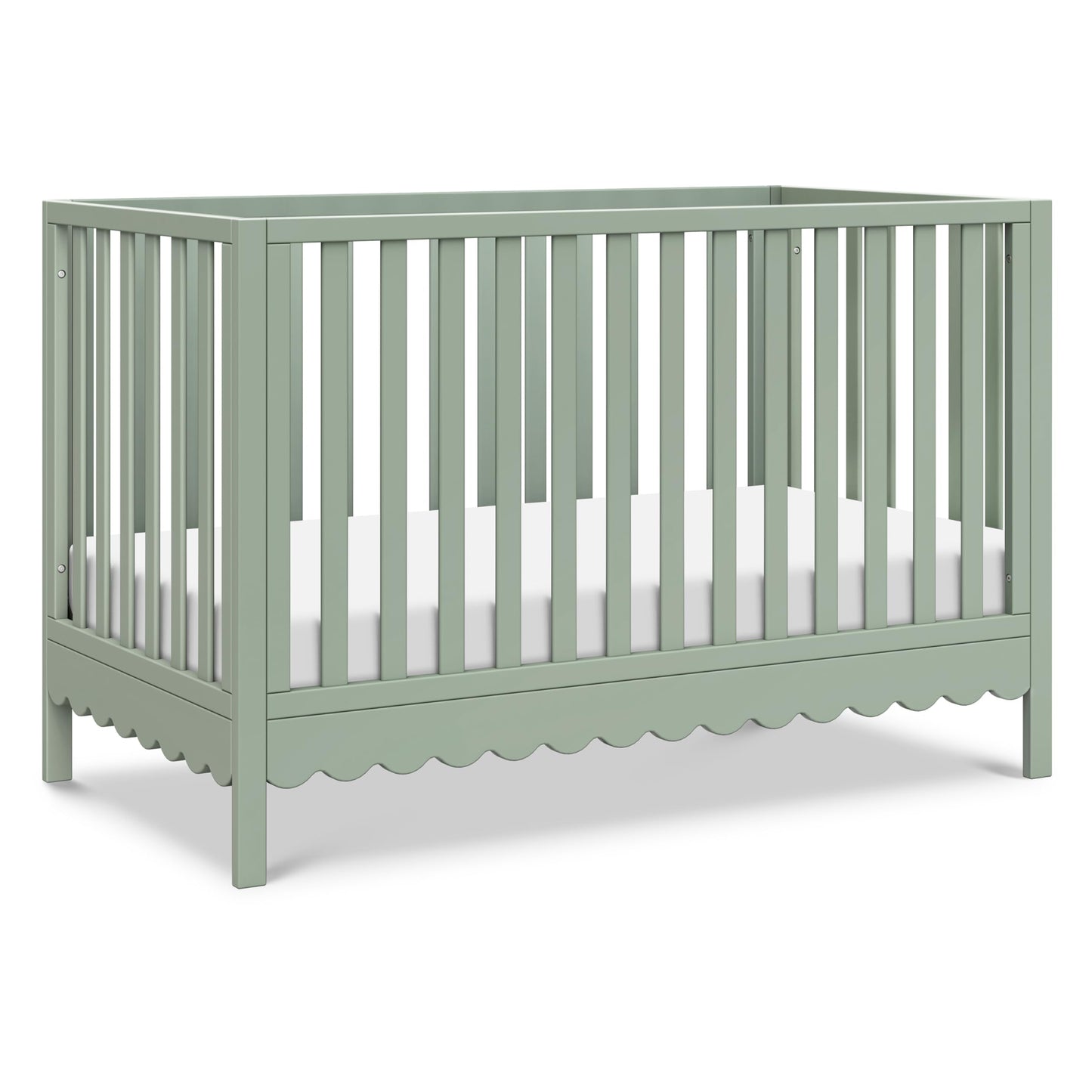 Davinci Sammy Scallop 4-In-1 Convertible Crib In Light Sage, Greenguard Gold Certified