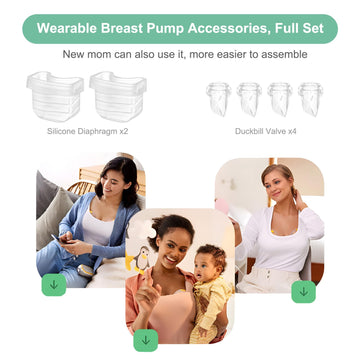 Pdfans Duckbill Valve And Silicone Diaphragm 6Pcs Compatible With Mommed S21/S18/S19 Wearable Breast Pump Replacement Parts Acce