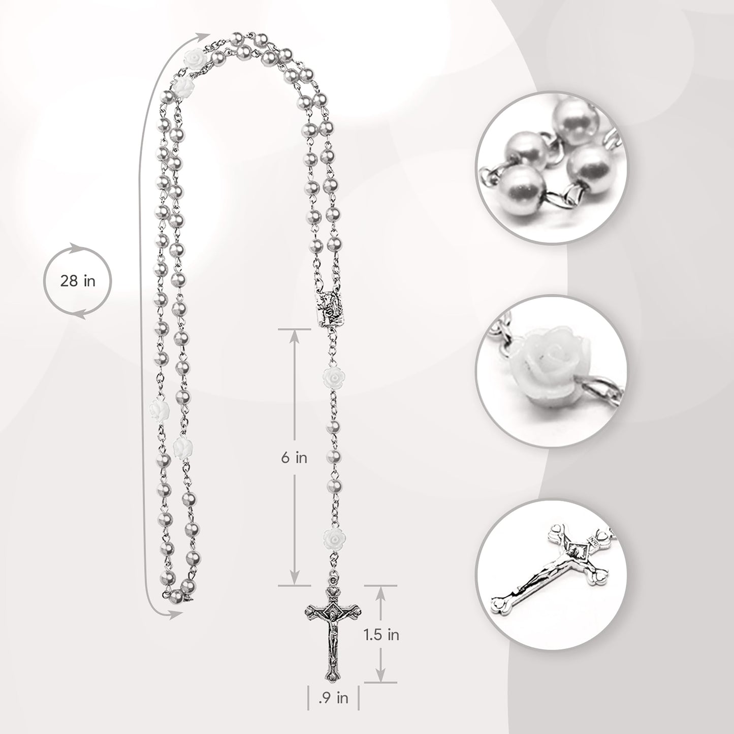 White My First Rosary And Keepsake Box, Blessed Baptism Gifts For Girl Or Boys, Stunning First Communion Gifts For Girls Or Bles