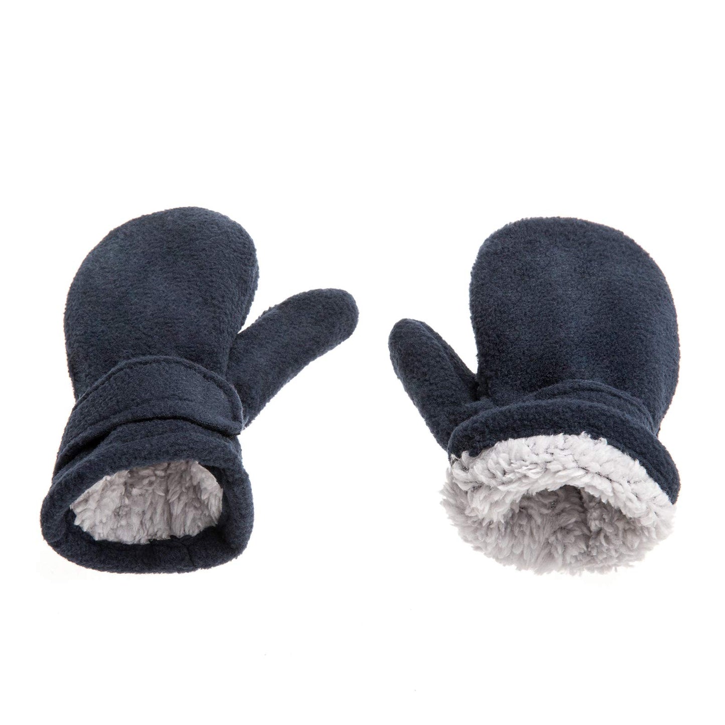 Toddler Infant Winter Mittens Lined With Fleece Easy-On Baby Boy Girls Warm Gloves Outdoor (A-Navy, M (1-2 Years))