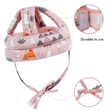 Baby Safety Helmet Infant Toddler Breathable & Adjustable Head Cushion Bumper Bonnet For Running Walking Crawling (Pink), Bb-100