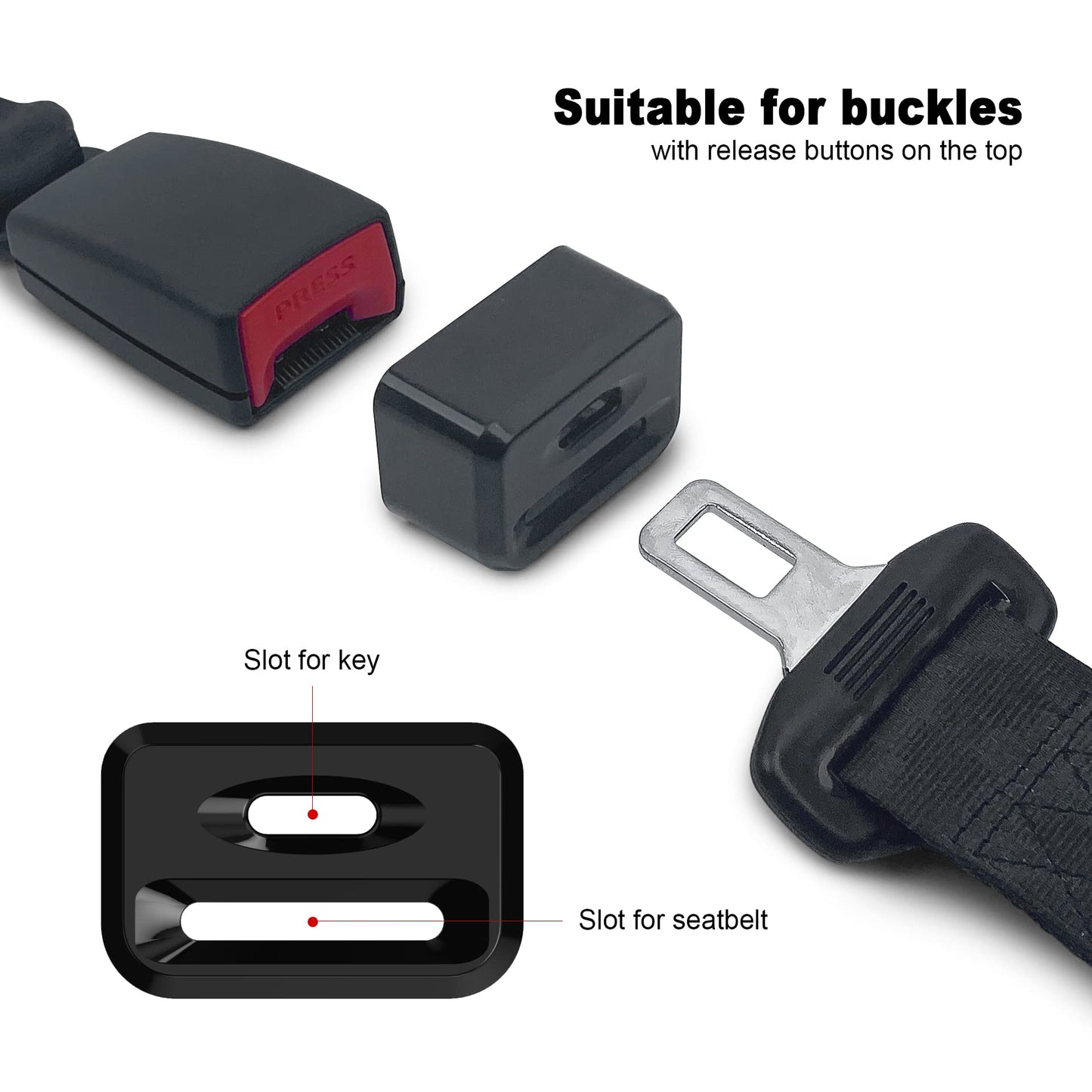 2Pack Car Seat Belt Lock Cover - Prevent Kids Or Special Groups From Unbuckle Seat Belts (Universal Fit)
