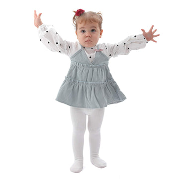 Epeius Baby Tights Little Girls Cable Knit Tights Solid Cotton Stockings Children Seamless Footed Leggings Pantyhose 4-6 Years,W