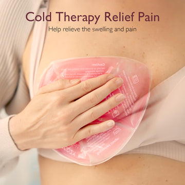 Momcozy Larger Breast Therapy Packs, Hot And Cold Breast Pads With 2 Soft Covers, Breastfeeding Essentials For Relieve Clogged D