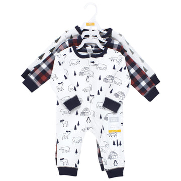 Hudson Baby Unisex Baby Cotton Sleep And Play, Winter Animals, 0-3 Months