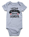 Funnycokid Infant Baby Boys Girls I Get My Awesomeness From Grandpa Grey Bodysuit Newborn Announcement Jumpsuit Funny Romper Gen