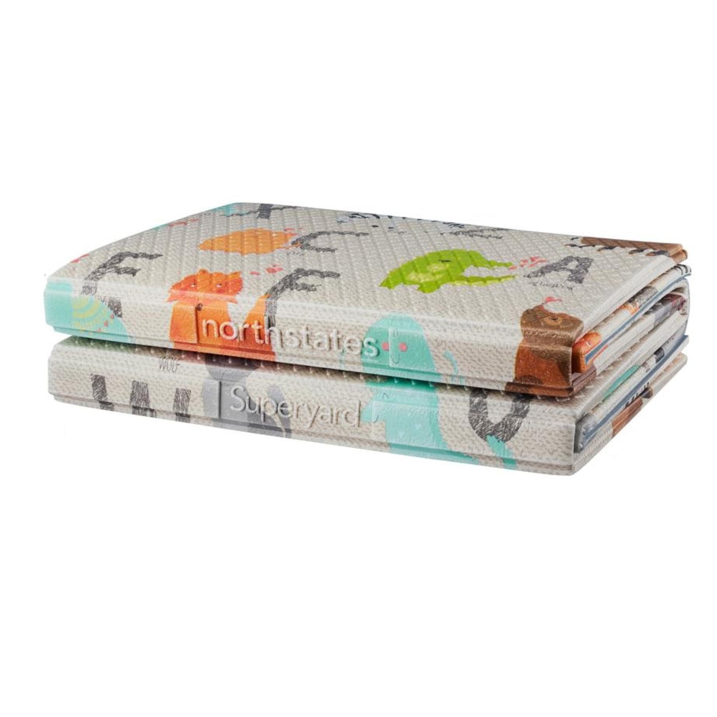 Toddleroo By North States 71' X 71' Foldable Abc Padded Play Mat. Extra Large Foam Baby Play Mats For Floor, Waterproof Tummy