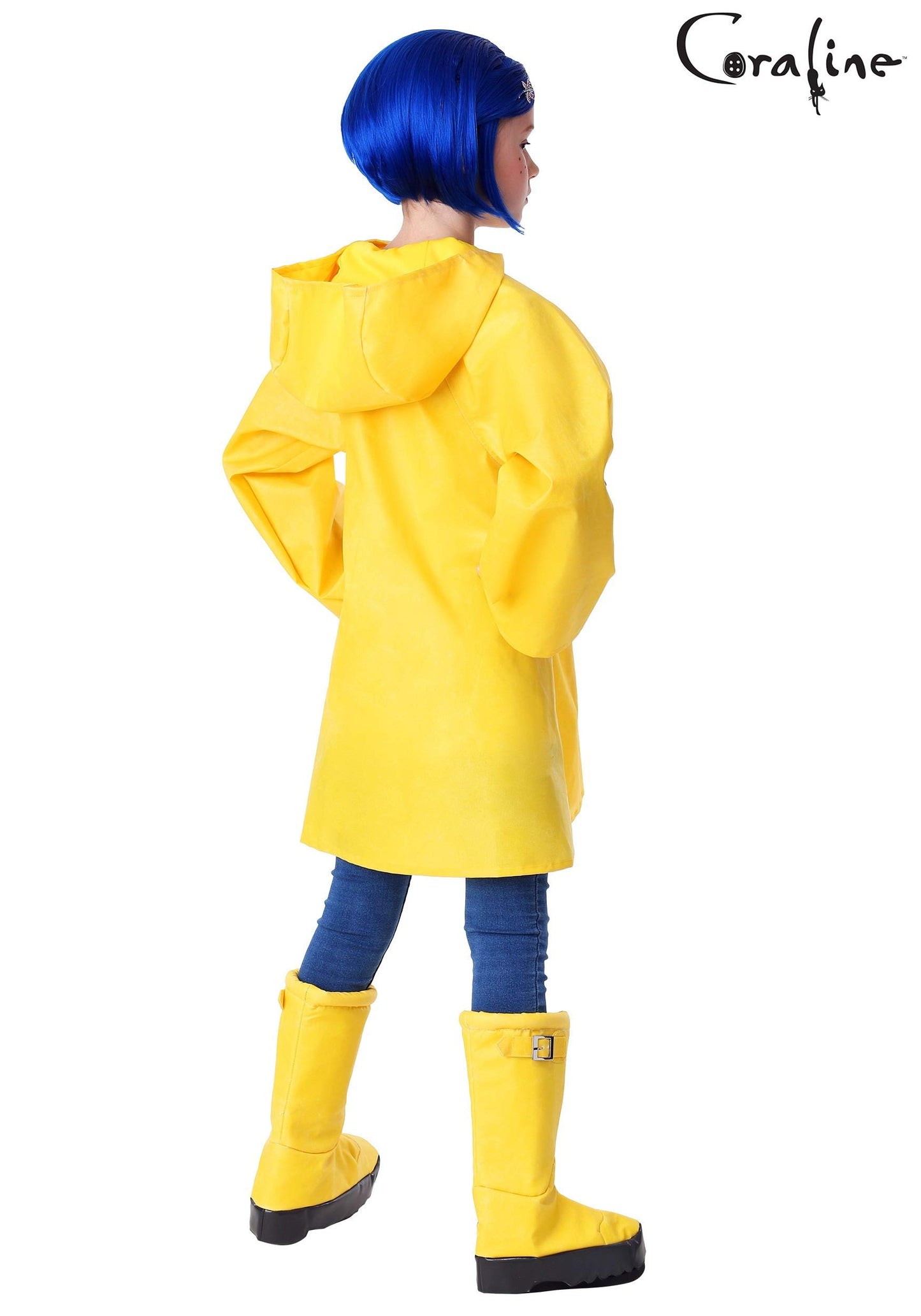 Fun Costumes Coraline For Kids, Girls Coraline Storybook Yellow Rain Jacket Large