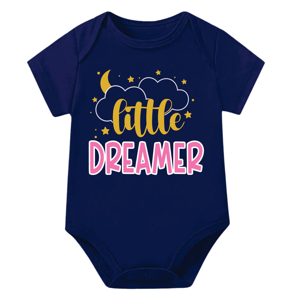 Lillypupp Monthly Birthday Milestone Unisex Pure Cotton Baby Romper Bodysuit Dress With Little Dreamer Quote For New Born Baby G