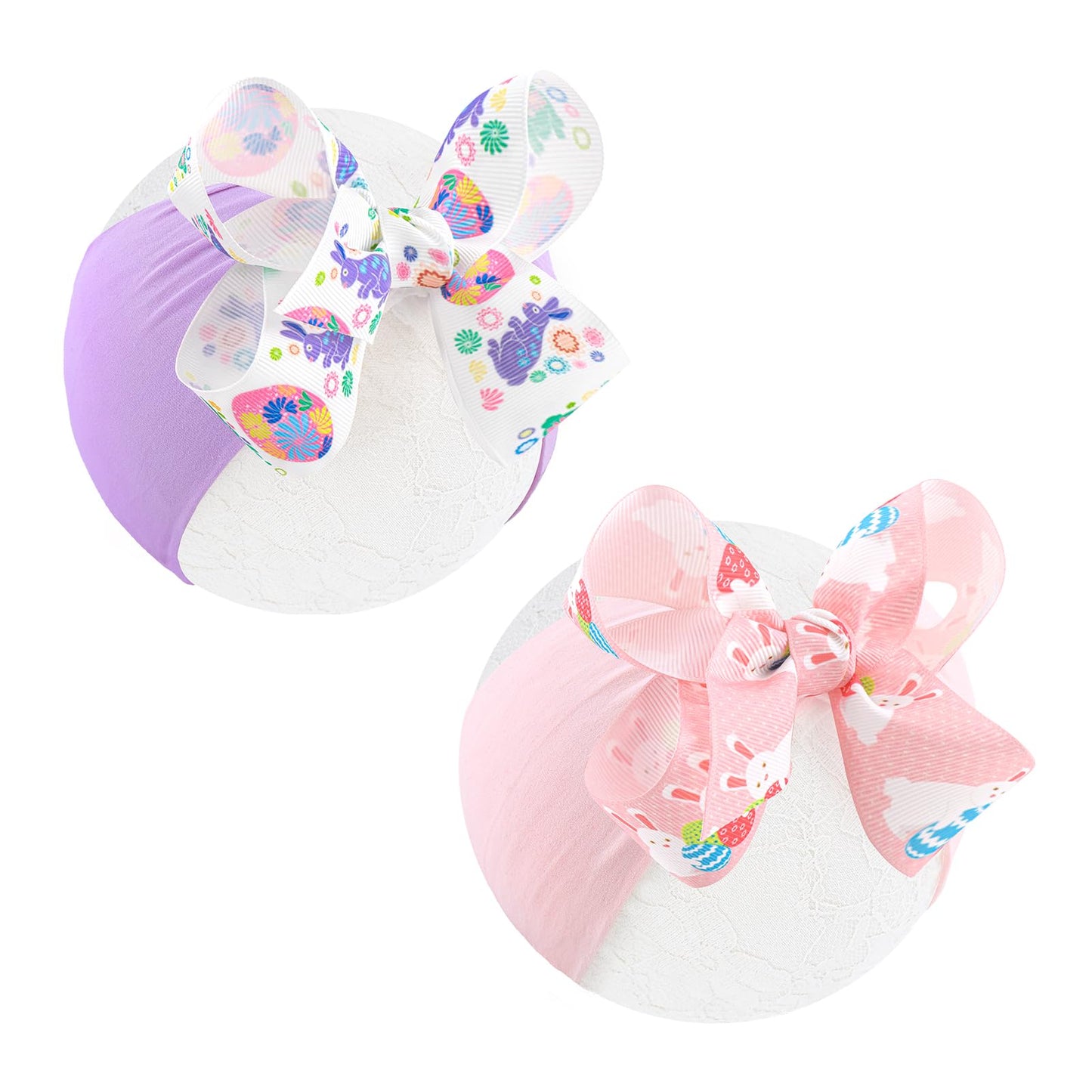 Lanmerry Easter Big Bows For Girls Hair Accessories Rabbit Egg Infant Headbands Hair Bows For Girls Baby Bunny Headband Large Bo