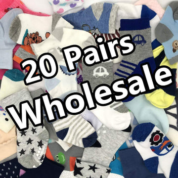Wafunne Baby Boys Socks Wholesale 20 Pairs Baby Socks Cotton Boy 1-3 T