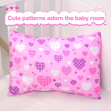 Uomny Toddler Pillowcases For Girls 13X18 12X16 14X19 Love And Heart Baby Pillow Case 2 Pack Small Pillow Covers For Travel Pill