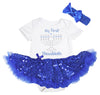 Petitebella Rhinestones My First Hanukkah Baby Dress Nb-18M (White/Blue Sequins, 3-6 Months)
