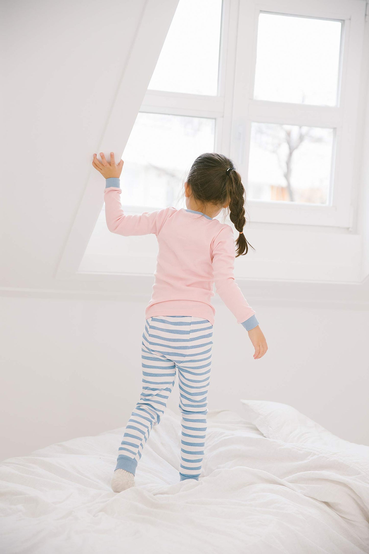 Vaenait Baby Kids Girls Boys Cotton Sleepwear Pajama 2Pcs Set Pink Bunny 2T/S