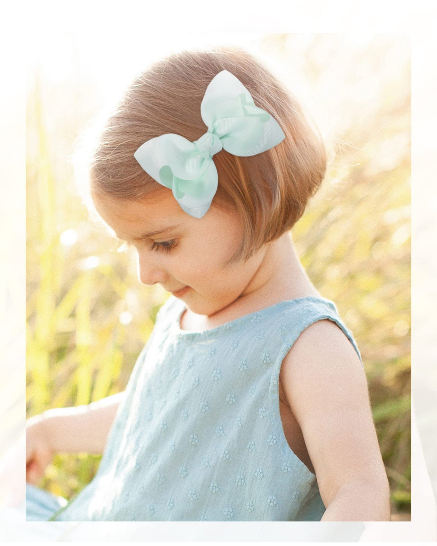 Choicbaby 40 Pieces Hair Bows For Girls 4 Inch Grosgrain Ribbon Toddler Hair Accessories With Fully Lined Clips For Toddlers Bab