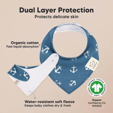 Keababies 8-Pack Organic Baby Bandana Drool Bibs For Boys Girls - Soft Cotton Drooling & Teething Bibs For Infants,Toddlers, Sup