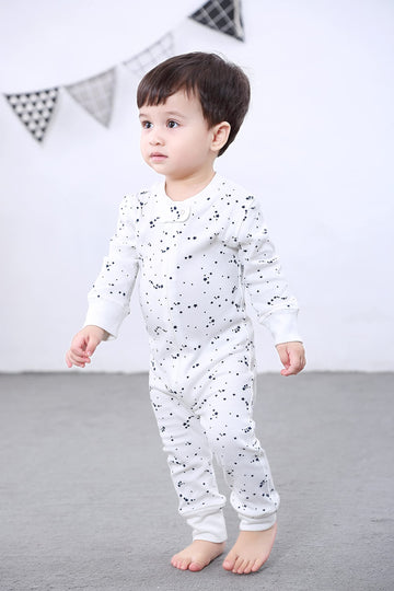 Owlivia Organic Cotton Baby Boy Girl Zip Up Sleep N Play, Footless, Long Sleeve(18-24 Months, Gray Melange & Blue Star)