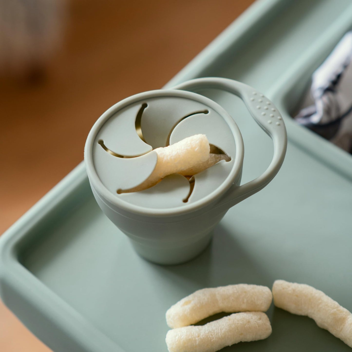 Nothomme Snack Containers, Silicone Snack Cups For 6-12 Months Toddlers - Pack Of 2 Food Grade Silicone Snack Cups With Grip Han