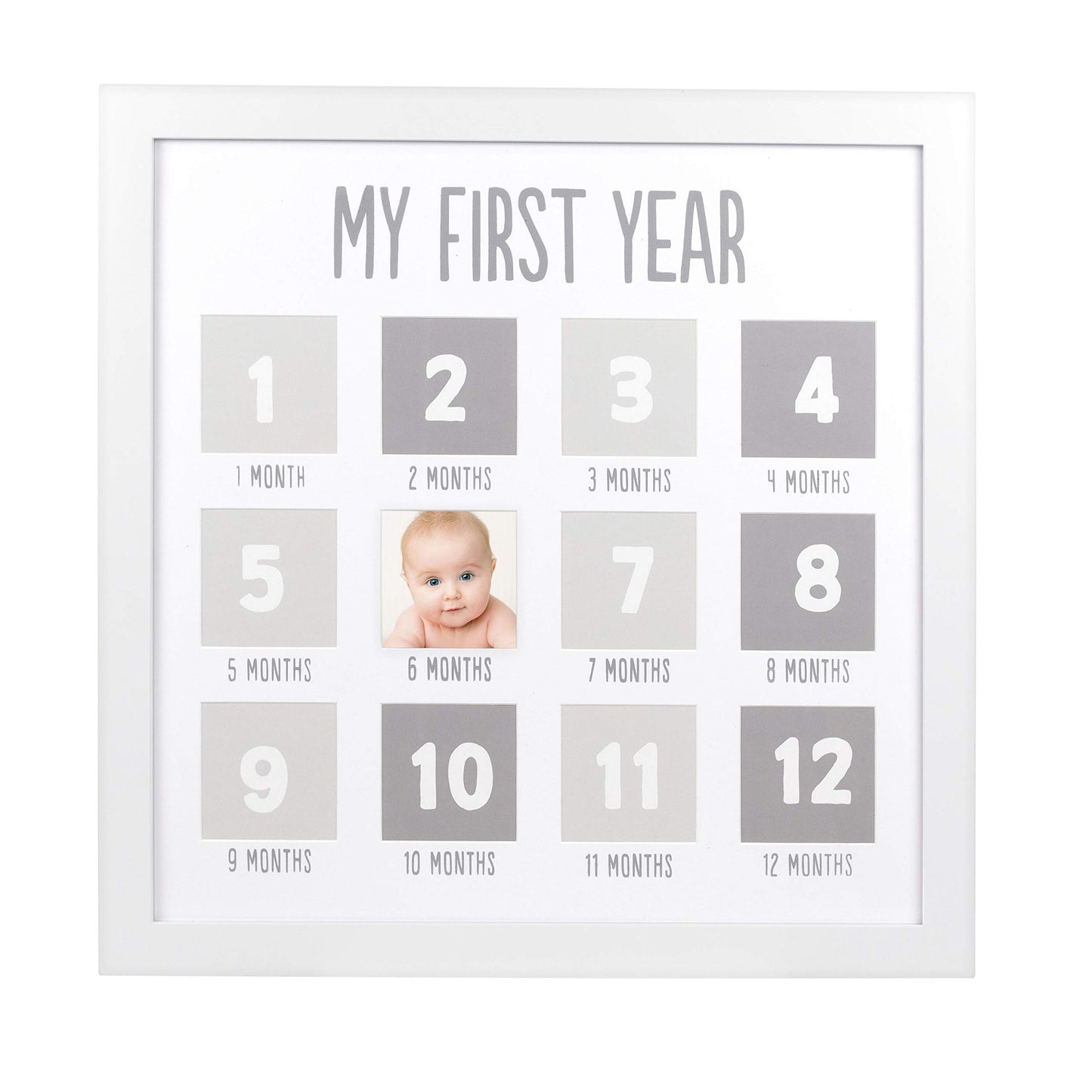 Pearhead My First Year Photo Moments Baby Keepsake Picture Frame, Babys First Year Photo Frame, Gender-Neutral Baby Milestone N