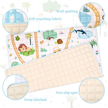 Baby Mat For Floor, Gfu Non-Slip 50X50 Mat, Thick One-Piece Crawling Mat, Infants Mat Foldable And Machine Washable For Boys (An