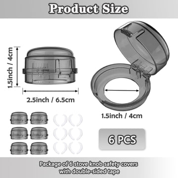 Stove Knob Safety Covers, Gas Stove Knob Locks With Adhesive Universal Size Oven Knob Covers For Child Safety Gas Stove Knob Cov