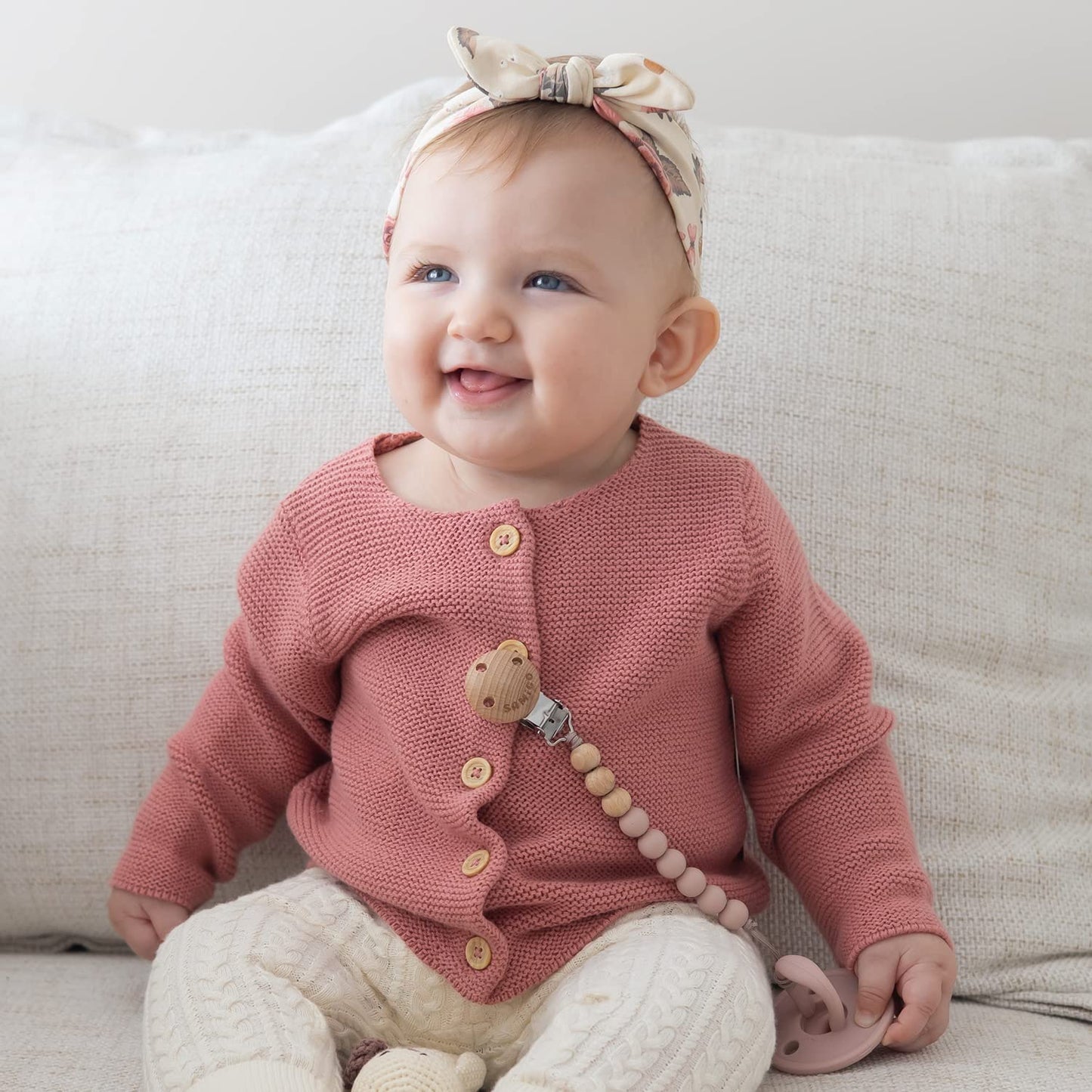 Samigo Pacifier Clips Holders Silicone Paci Binky Clips For Baby Boys - 2 Pack