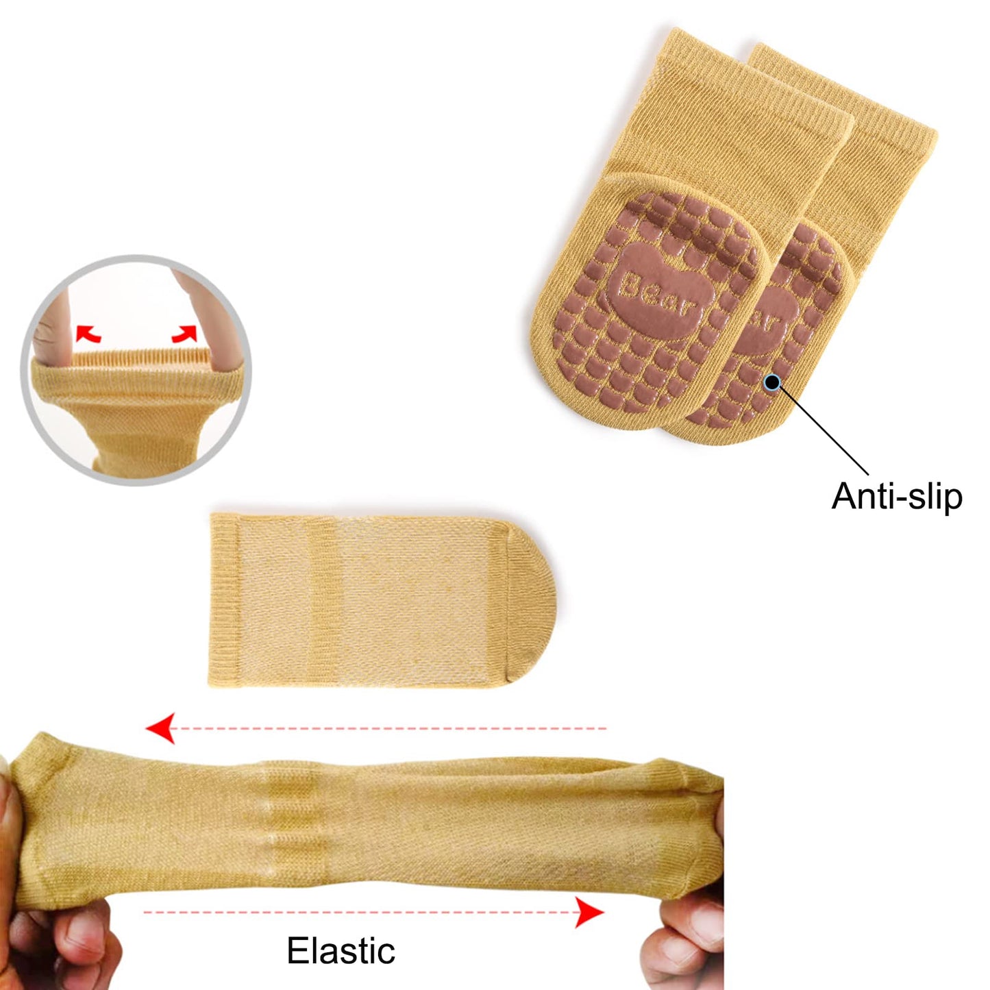 Exegawe Baby Mesh Socks With Non Slip Thin Toddler Anti Skid Crew Socks For Girls 5 Pairs(Pink Multi, S/6-12M)