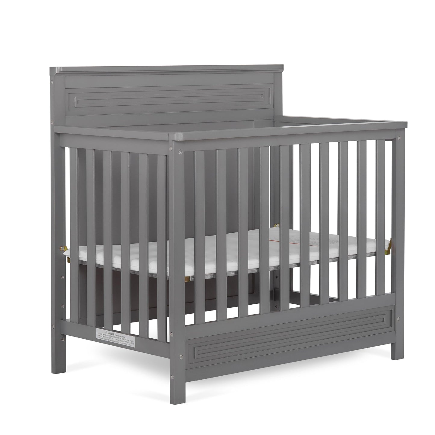 Dream On Me Harbor Full Panel 4-In-1 Convertible Mini Crib In Steel Grey, Water-Based Paint Finish, Jpma Certified, 3-Position M
