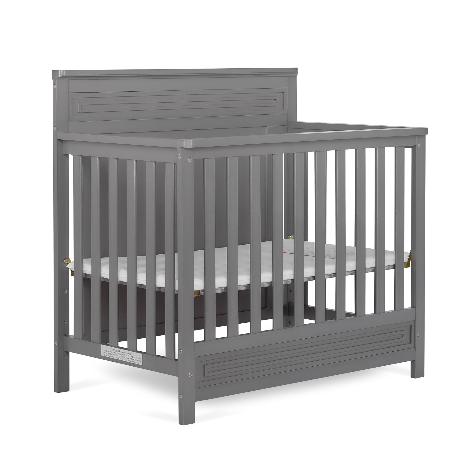 Dream On Me Harbor Full Panel 4-In-1 Convertible Mini Crib In Steel Grey, Water-Based Paint Finish, Jpma Certified, 3-Position M